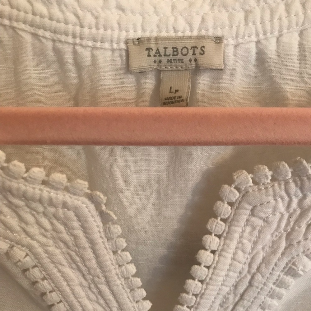 Talbots White Sleeveless Split Neck - image 2